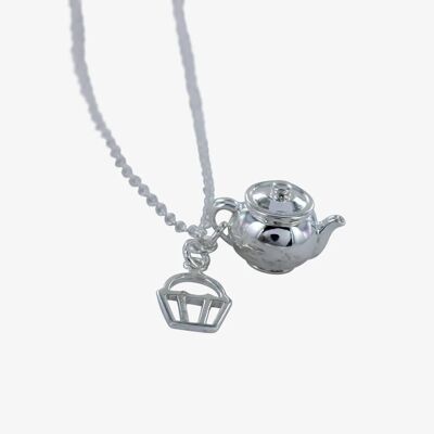 Collana da tè e torta in argento sterling