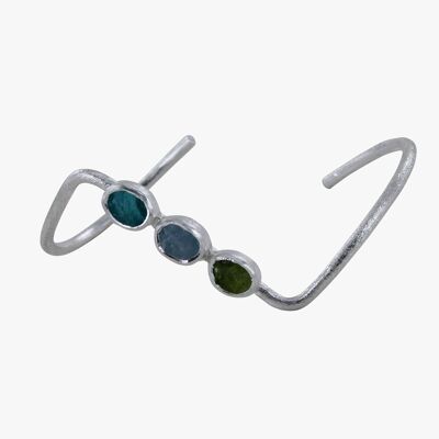 Trio Rough Stone Cuff Bracelet