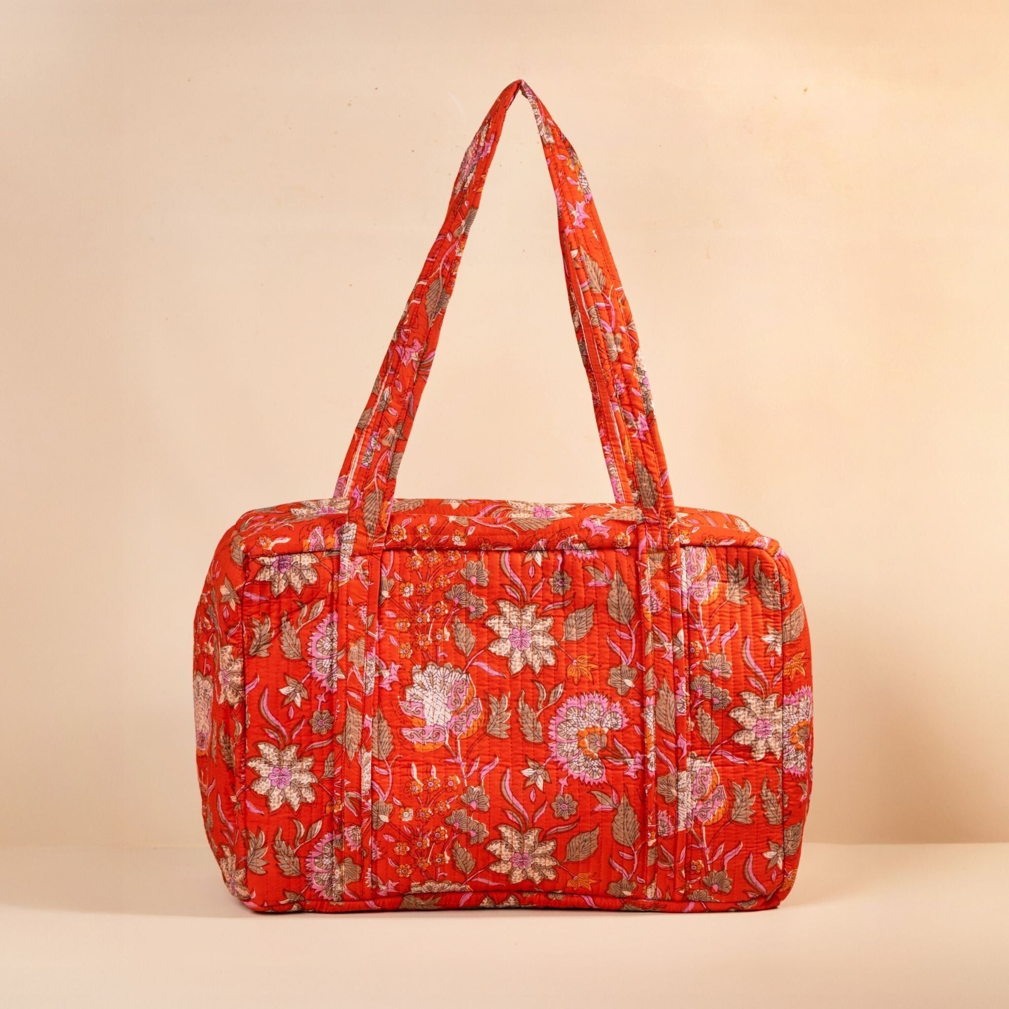 Tangerine Floral Weekend or Diaper Bag