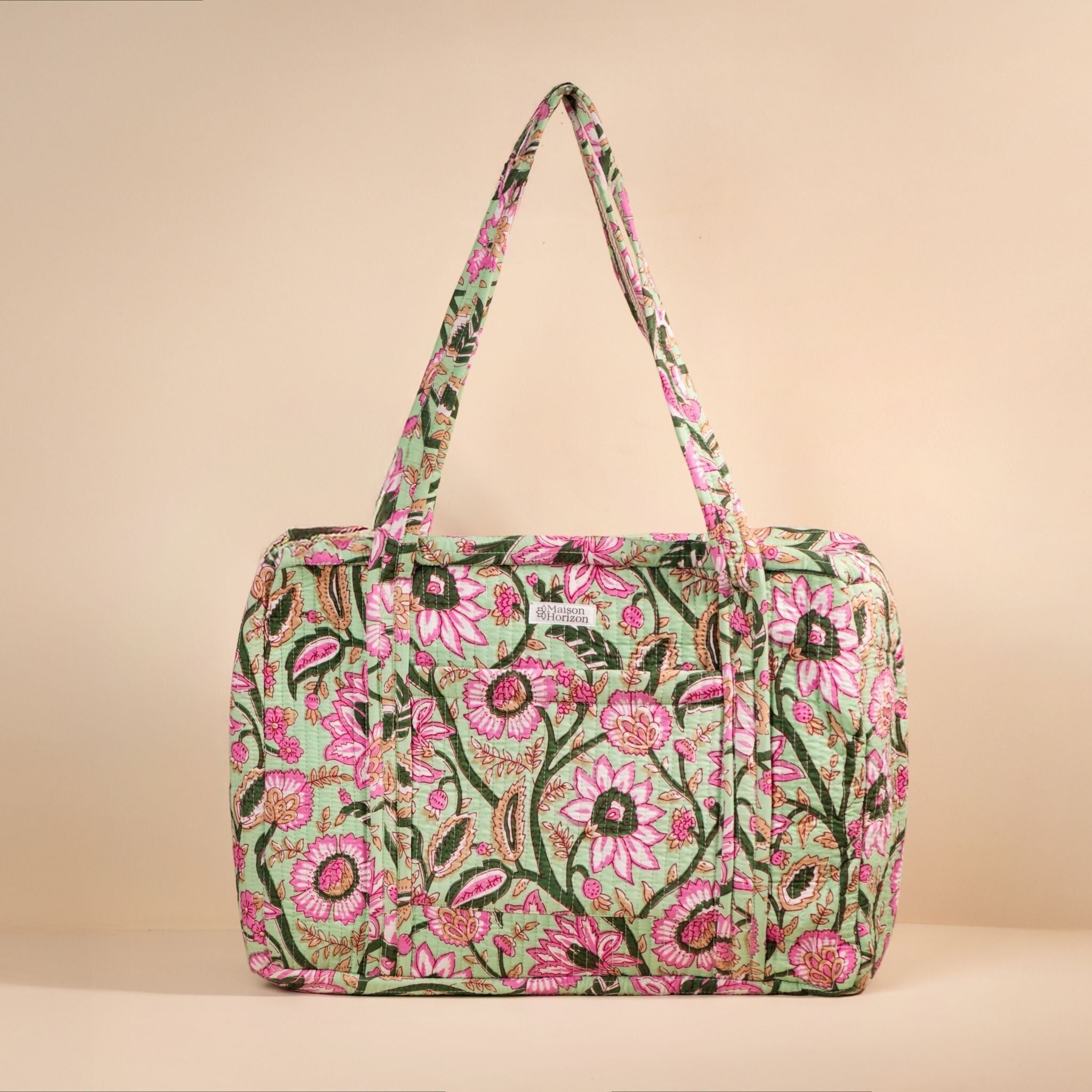 Mint Floral Weekend or Diaper Bag