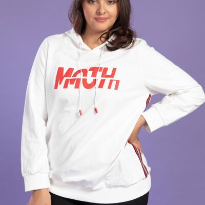 Sweat grande taille à capuche avec motif (A899)