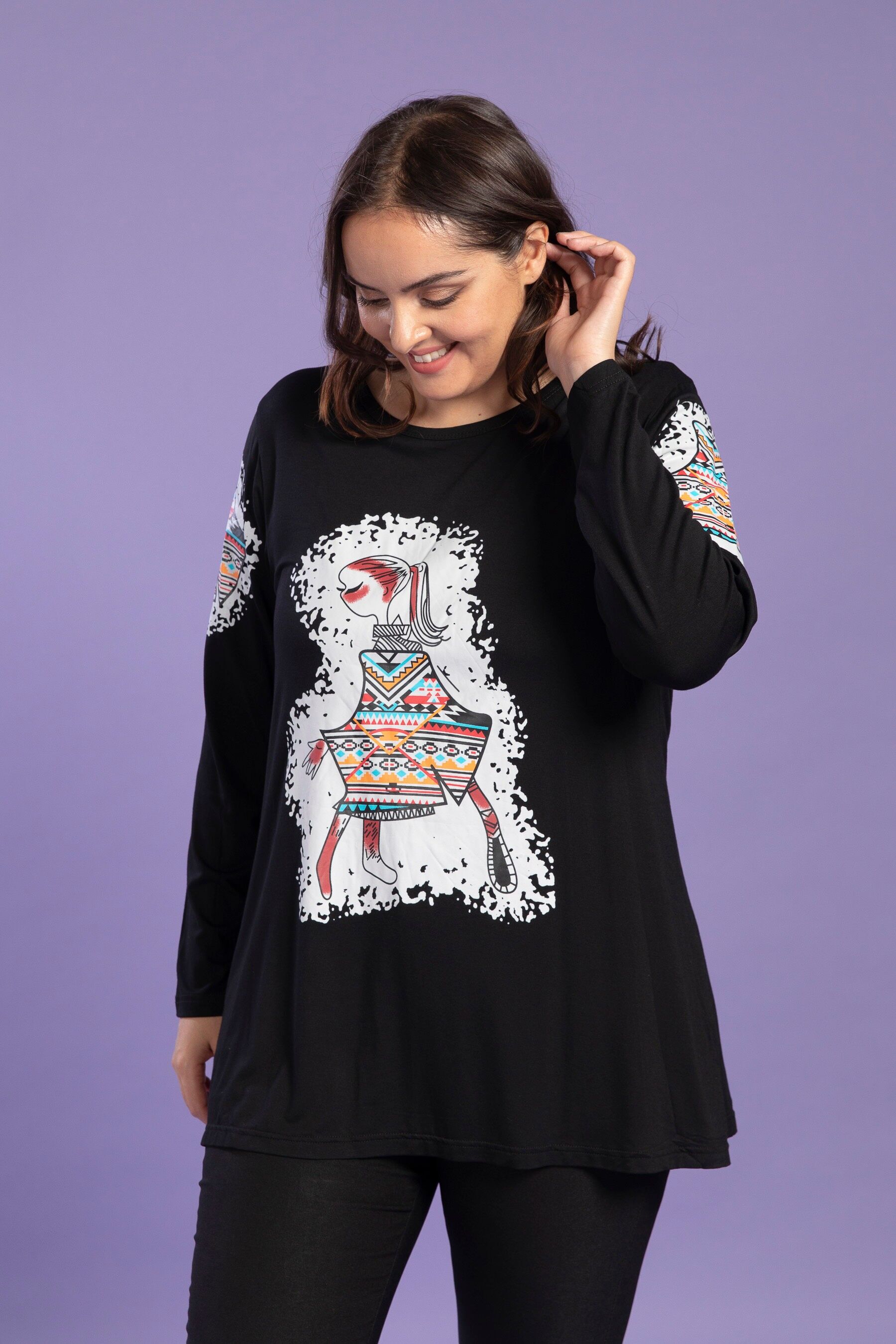 Tunique grande taille avec motif (A917)