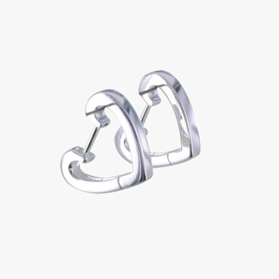 Boucles d'oreilles coeur fendu en argent sterling