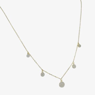 Dot and Sparkle Sterling Silber Halskette Gold