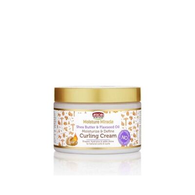 Crema arricciacapelli African Pride Moisture Miracle al burro di karité e olio di semi di lino, 340 ml