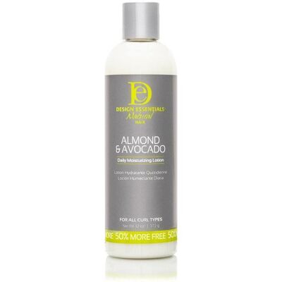 Loción hidratante Design Essentials de almendra y aguacate (8 oz)