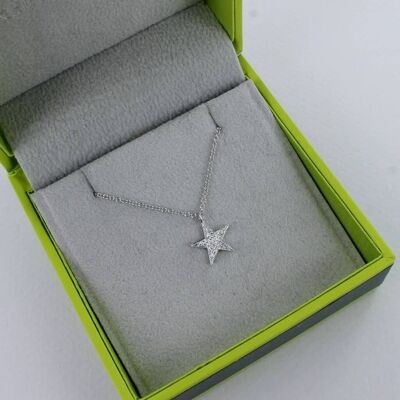 Diamond Star Necklace White