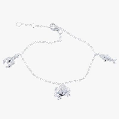 Braccialetto con charm in argento sterling Little Nippers