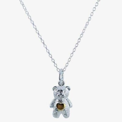 Collar con dije de oso de peluche