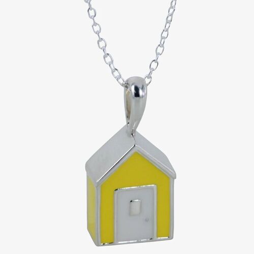 Beach Hut Pendant Necklace yellow