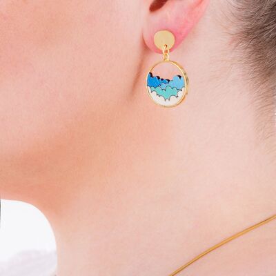 Boucles d'Oreilles Or Bois Recyclé Écologique Nuage