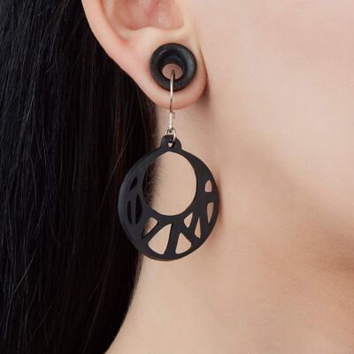 Boucles d'oreilles géométriques en caoutchouc recyclé Ella