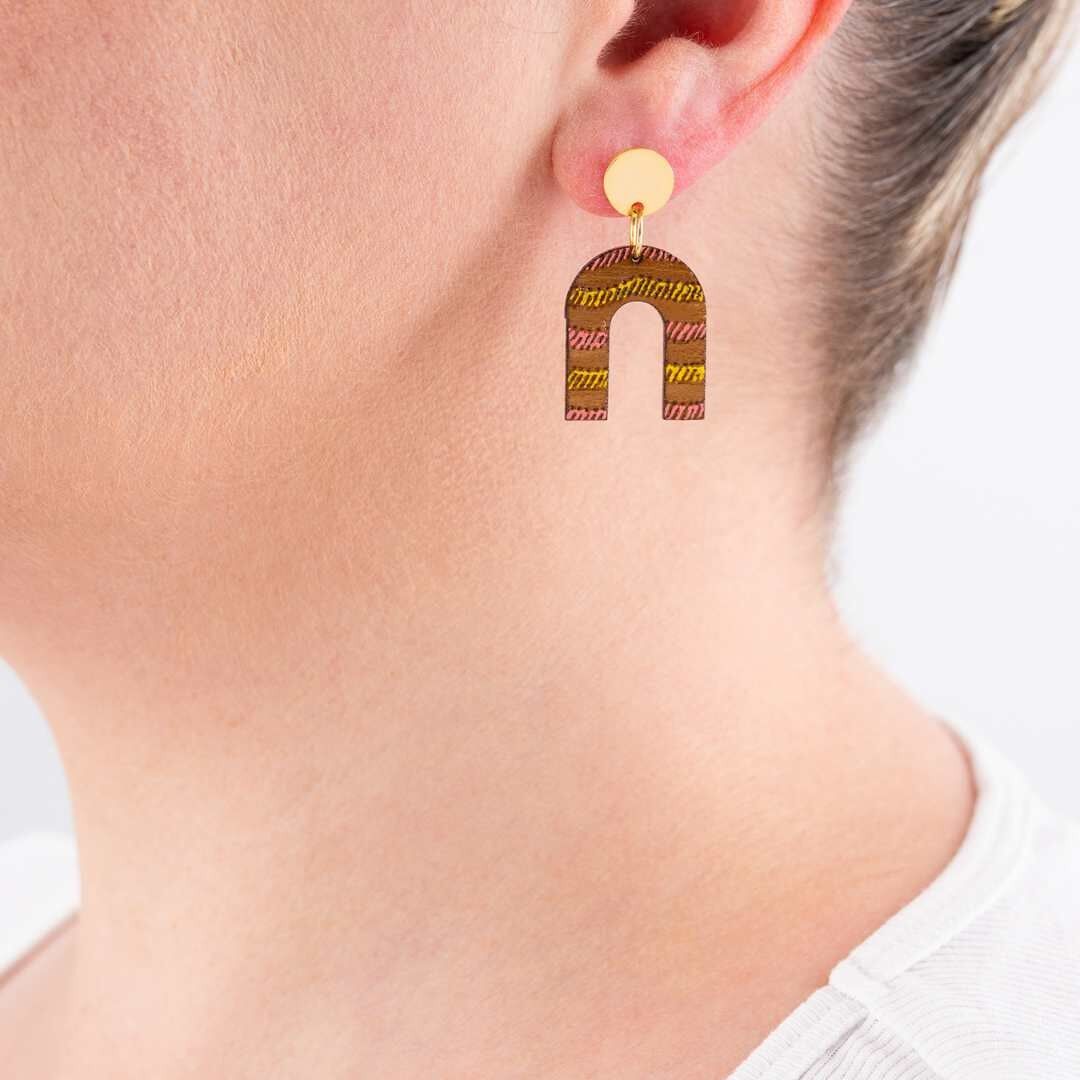 Cecek Sawut Recycled Wood Earrings
