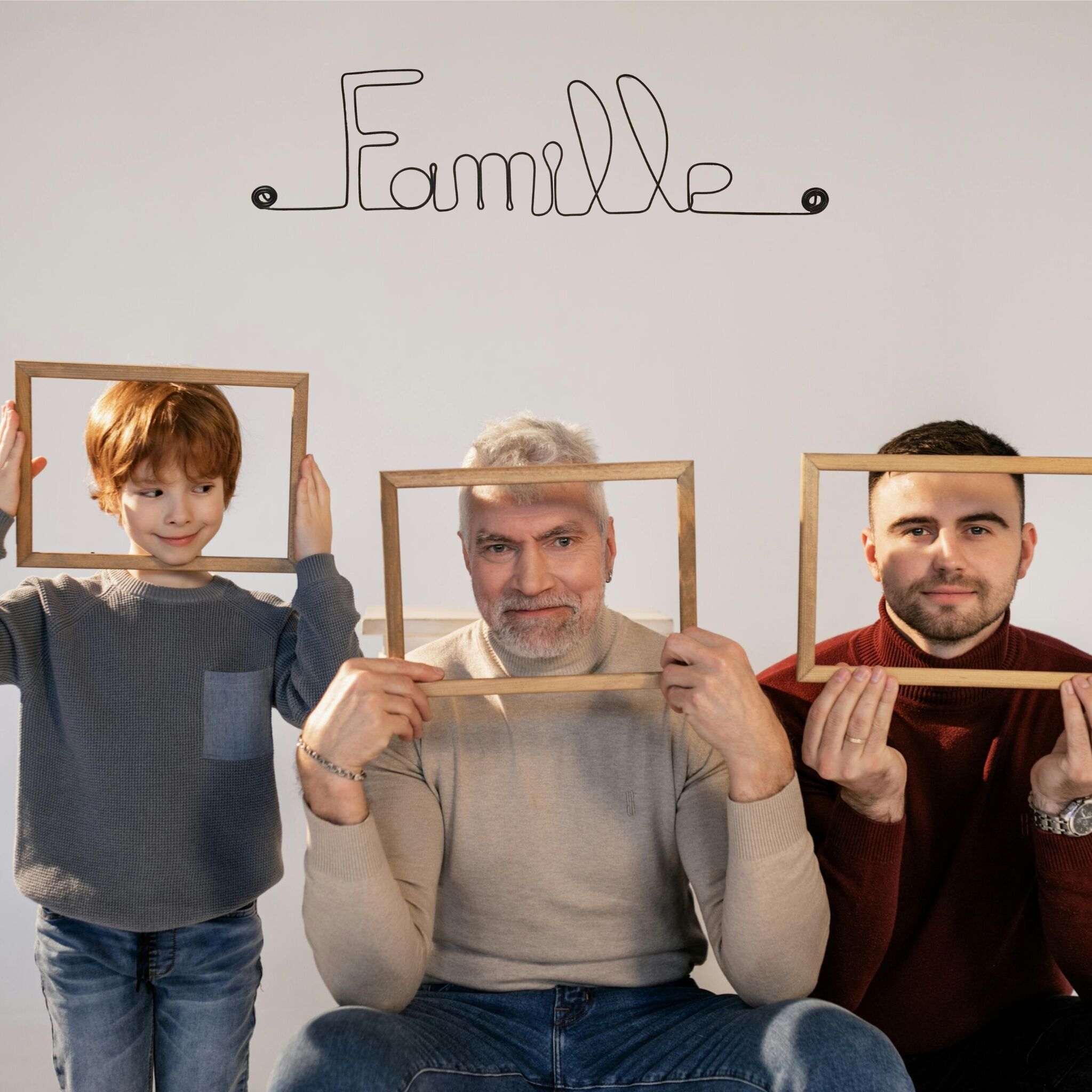 "Familie" Draht-Wanddeko - Pinnbar - Wandschmuck - Geschenk