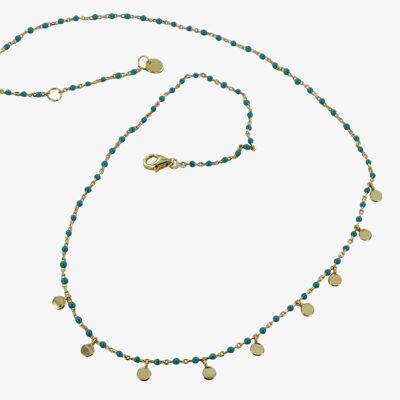 Collier Pois Turquoise OR