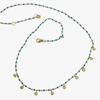 Turquoise Dotty Necklace GOLD