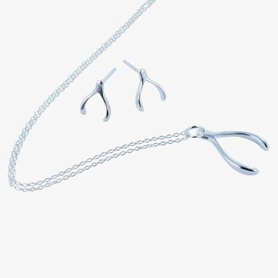 Silberne Wishbone-Halskette