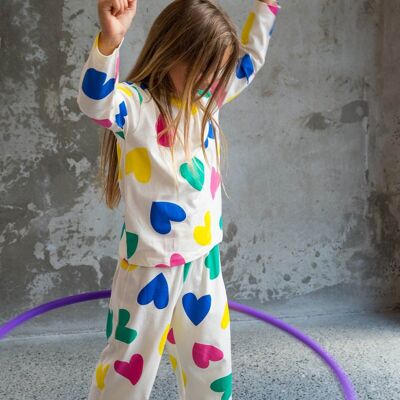 Children's long-sleeved pajamas - Big Love Beige
