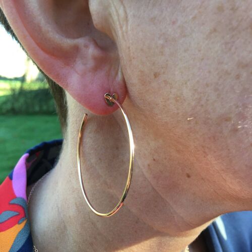 Large Hoop and Heart Earring Gold