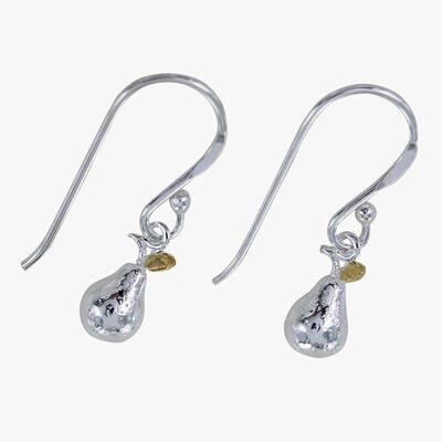 Boucles d'oreilles breloques poire en argent sterling