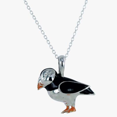 Enamel Puffin Necklace