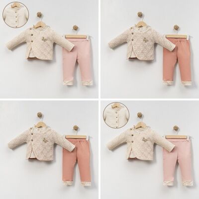 Ensemble 3 pièces pour fille avec accessoire papillon (9-18 mois)