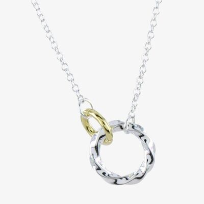 Collana con corda d'oro ad anello gemello