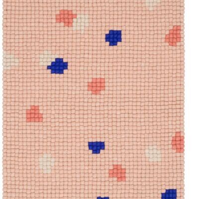 Alfombra rectangular de bolas de fieltro Terra Rose