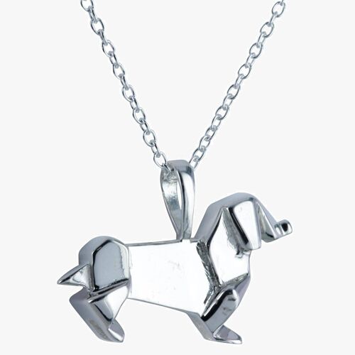 Origami Dachshund Necklace