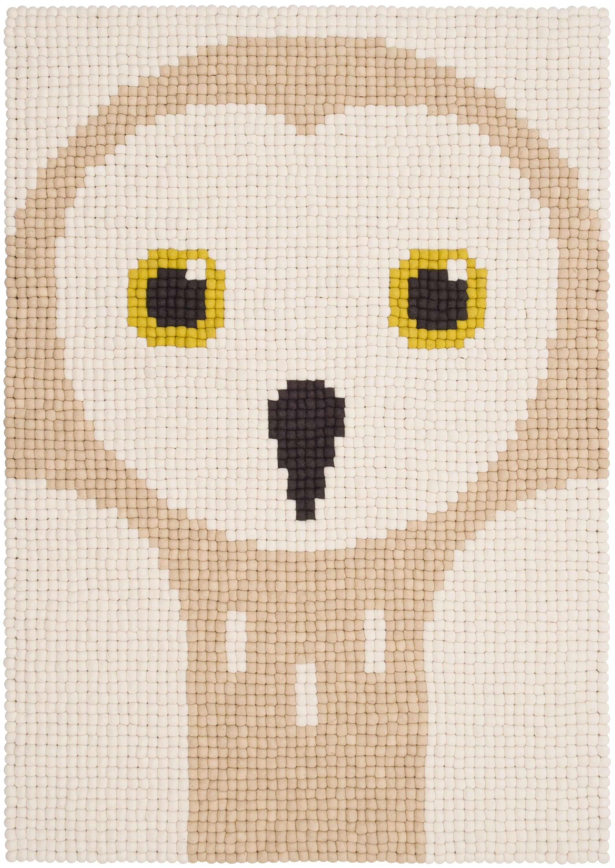 Alfombra rectangular de bolas de fieltro Evi