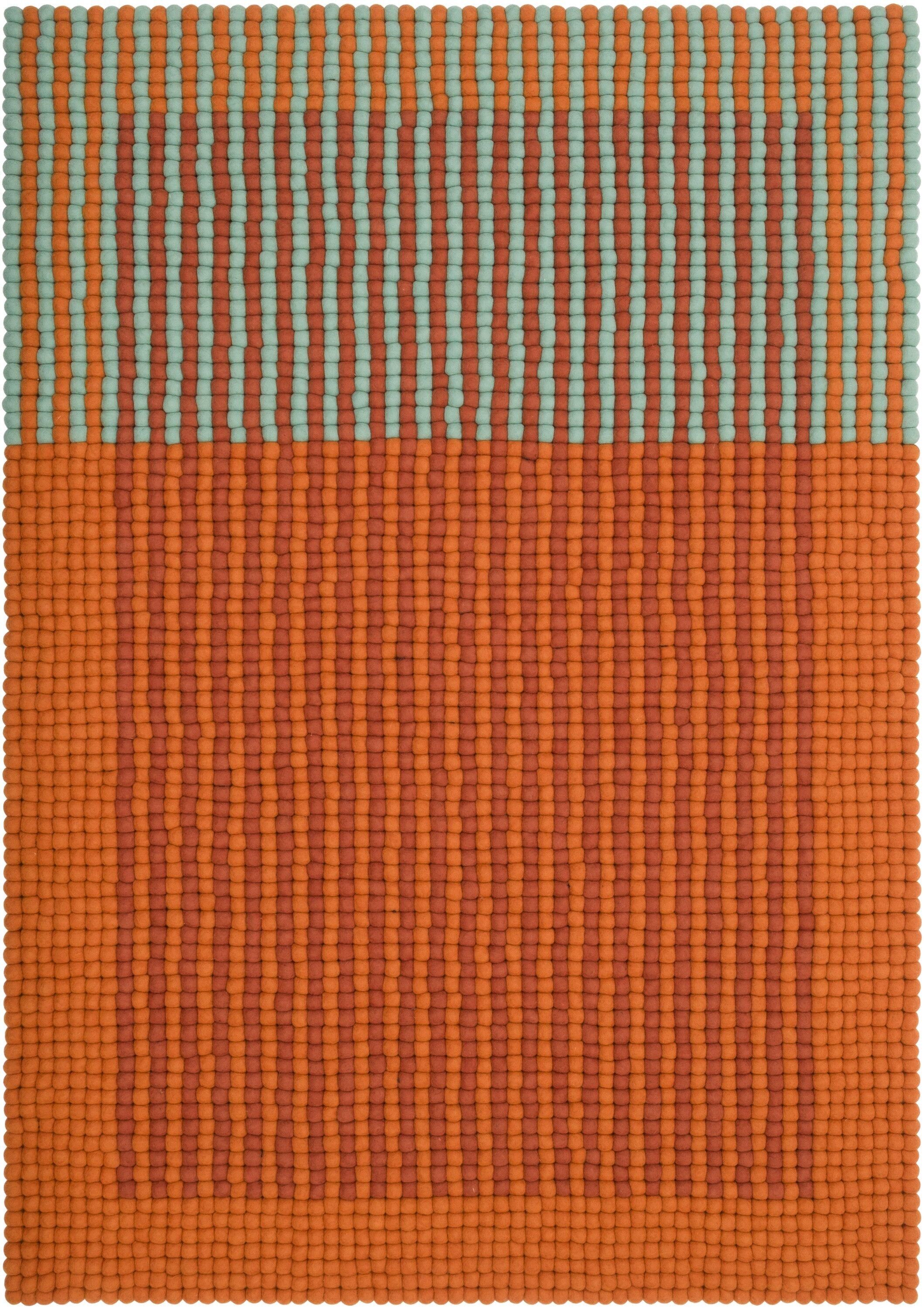 Tapis rectangulaire en boules de feutre Sahara