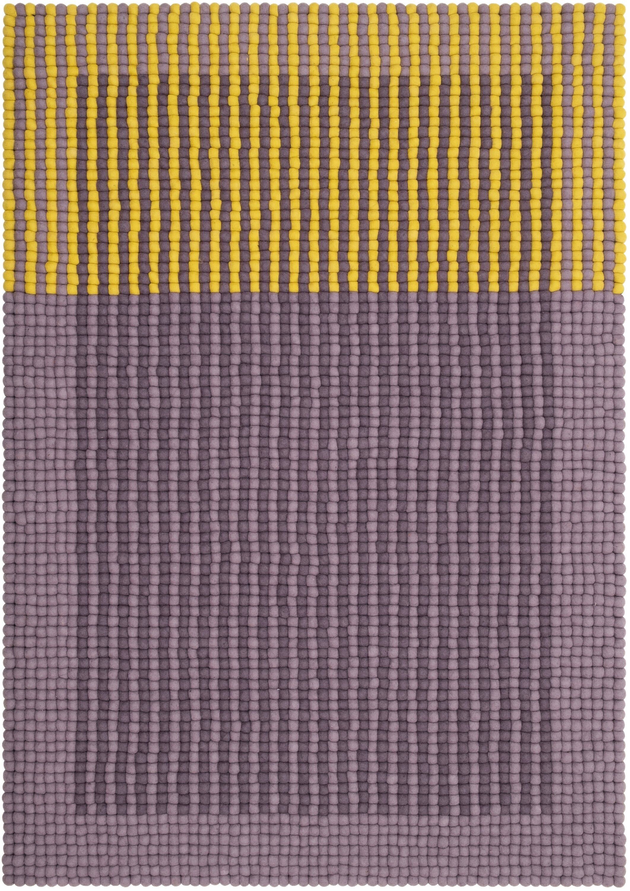 Alfombra rectangular de bolas de fieltro provenzal