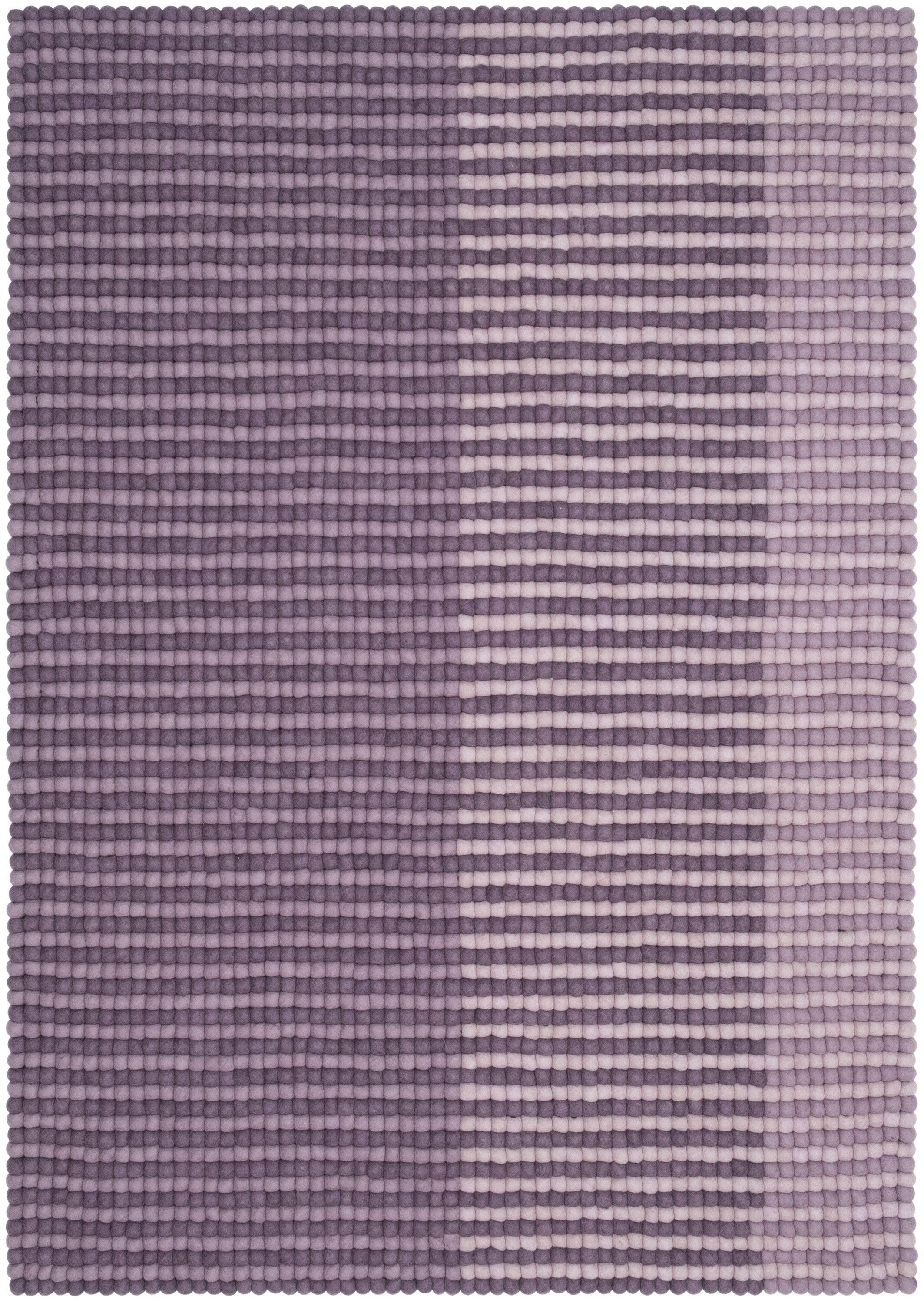 Alfombra rectangular de bolas de fieltro desteñido