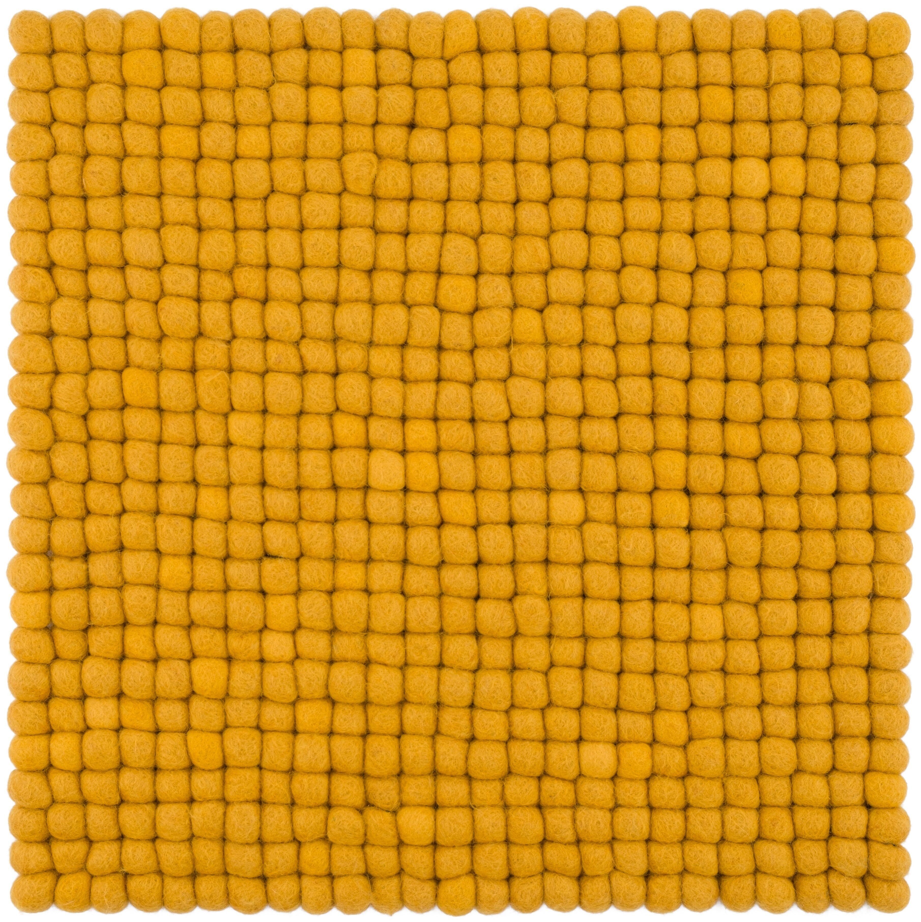 Klara – Cojín de asiento cuadrado con bola de fieltro