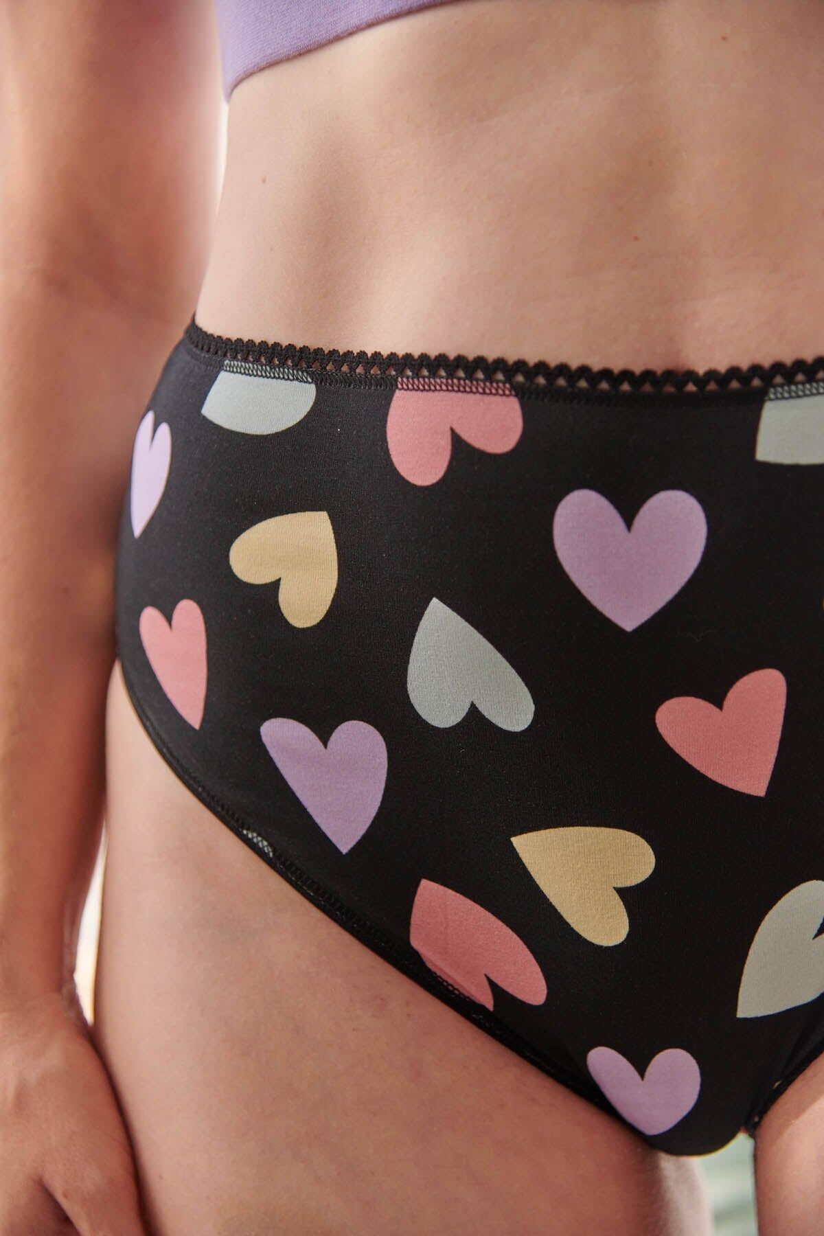 Mutandine a vita alta in cotone biologico - Big Love Black