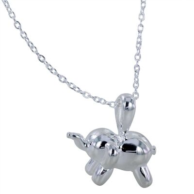 Balloon Elephant Necklace Silver