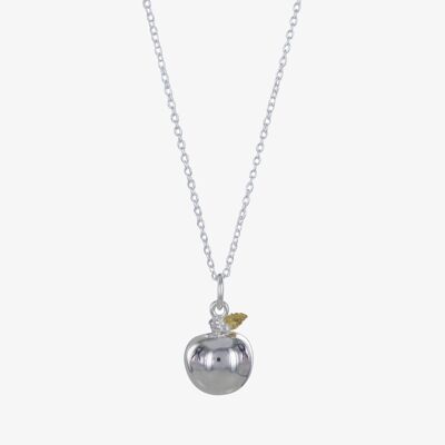 Sterling Silver Apple Charm Necklace