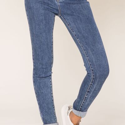 Pantaloni elasticizzati a vita alta slim basic P172