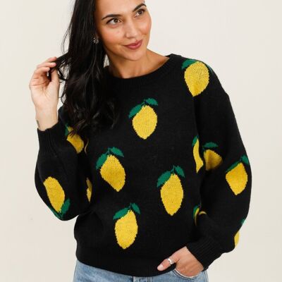 Suéter con estampado de limones: fresco y moderno