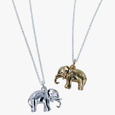 Elephant Pendant Necklace Gold