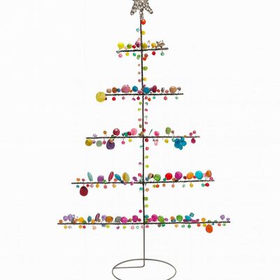 Décoration de sapin de Noël en fil de fer perlé fait main | Ornement bohème coloré autoportant | Décoration de table festive, cadeau de Noël, 30 cm