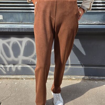 Pantaloni a coste semplici, aderenti, vita elasticizzata - Made in France Y427AG69