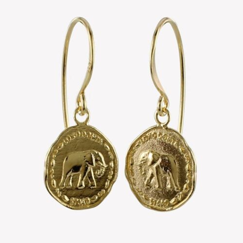 Elephant Coin Earring Gold