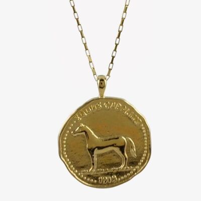 Horse Coin Necklace Gold