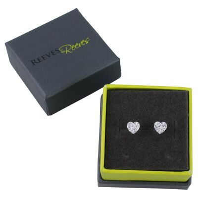 Textured Heart Studs Rose