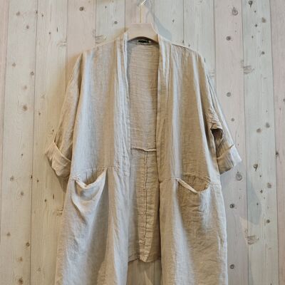 RIF 13617 CARDIGAN 100% LINO LUNGHEZZA MEDIA