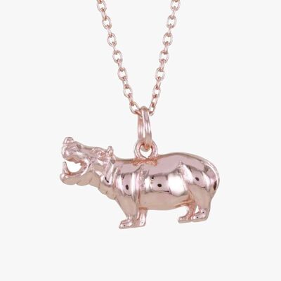 Collier Hippo en Argent Sterling Rose