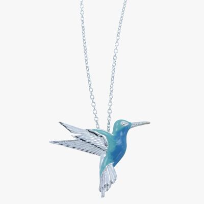 Collier colibri et émail en argent sterling