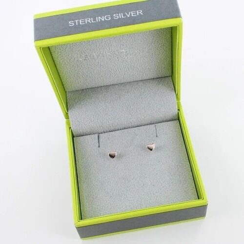 Petite Heart Stud Earrings Rose