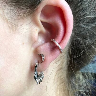 Ear Cuff singolo in argento sterling con pavé